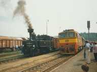 310.072 s parnm vlakem v Temon u Plzn, 750.314 s Os7604 do Mostu, 6.5.1995